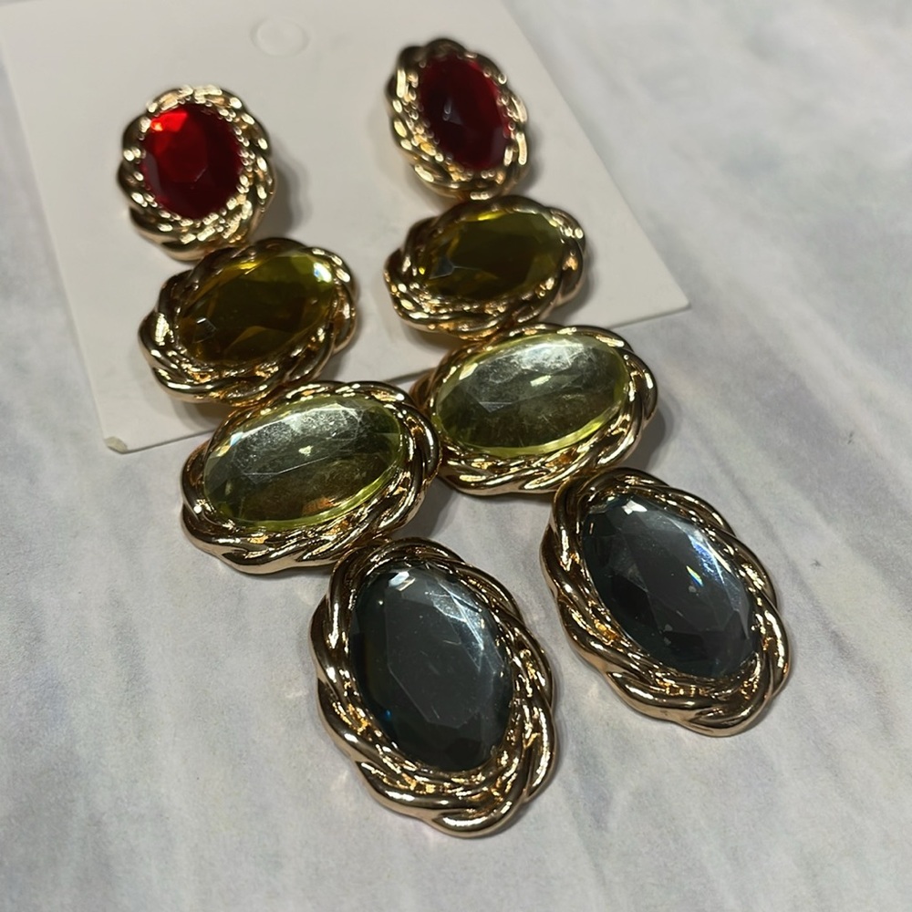 Akira Drip Drop Jewel Earrings - Picture 7 of 11